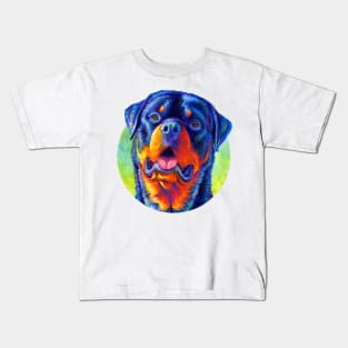 Colorful Rottweiler Dog Kids T-Shirt